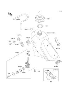 KLX300R Топливный бак