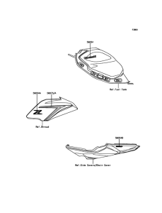 ER650 Наклейки (черные)