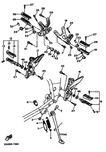 FZR1000 Support & repose pied