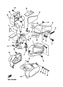 XVS650A Боковая крышка