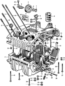 CA77 Upper crankcase + lower crankcase