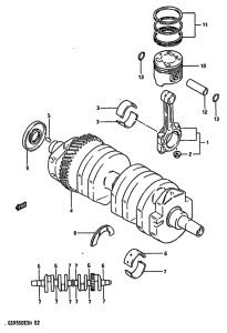 GSX550 Вал коленчатый