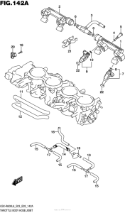 GSX-R600 Throttle Body Hose / joint (Gsx-R600L6 E03)