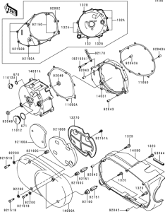 VN1500 Левая крышка двигателя