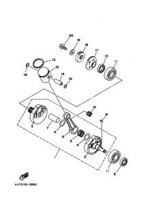 TZ125 Коленчатый вал и поршни