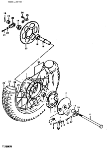 TS100 Rear wheel complete assy