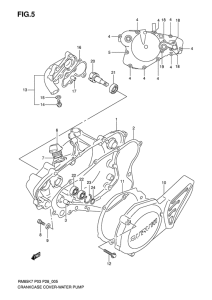 RM85 Crankcase cover- water pump