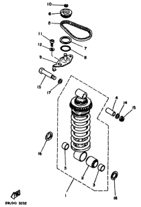 RD350F Задняя подвеска