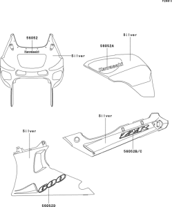 ZX600 Decals(silver)(e13)