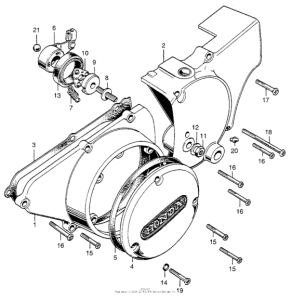 CL350 Left crankcase cover + rearcover