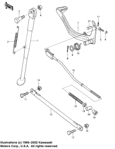 KL250 Stand / brake pedal / torque link