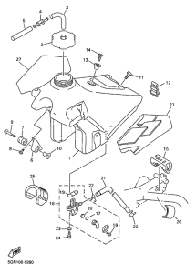YZ400F Топливный бак