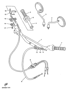 TDR125R Steering handle. cable