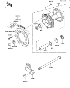 KX500 Rear hub / chain