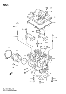 DL1000 Задняя головка цилиндров