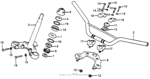 XR100 Handlebar + top bridge + steering stem 81