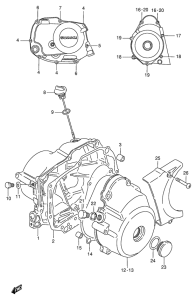 FB100 Crankcase cover ass`y  (v