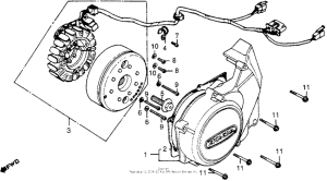 CM400 Cm400a left crankcase cover + alternator 79-81