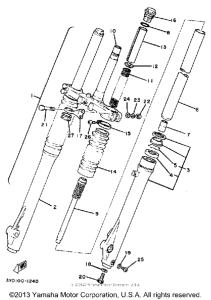 TT250J Передняя вилка