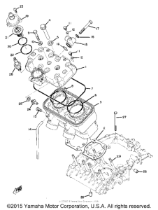 TZ350 Cylinder head - cylinder