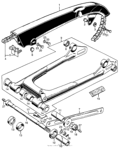 CL350 Drive chain + case + swingarm