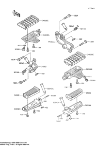VN750 Подножки