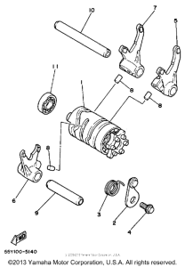 YZ125N Shift cam - fork