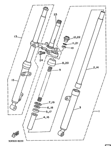 YSR80 Передняя вилка