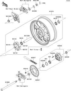 ZX1400 Заднее колесо и цепь