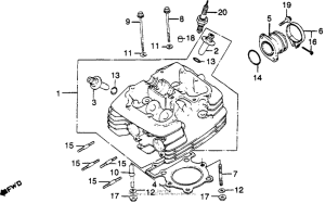 XR250R Головка цилиндров