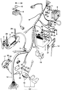 CL125 Wire harness + battery