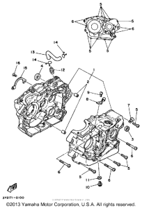 XT250K Картер двигателя