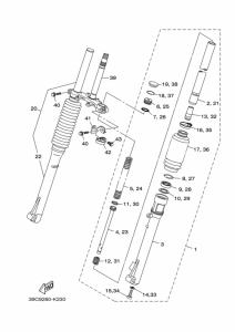 TTR125LE Вилка передней оси