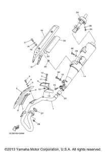 XT250B Выхлопная система