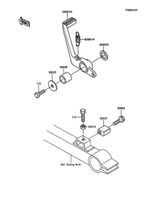 ZX900 Педаль тормоза