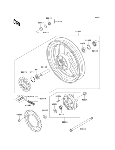 EX250 Задняя ступица колеса