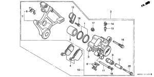CBR900RR Задний суппорт