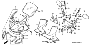 NT650 Upper cowling assy