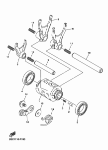 WR450F Shift cam & fork