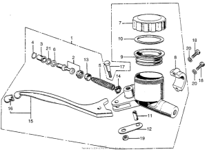 CB350 Cb350g master brake cylinder