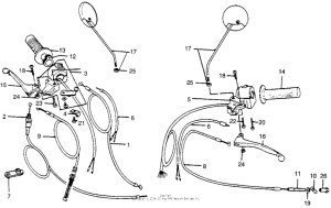 PA50 Handle lever + switch + cables