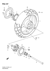 DL650 (ABS) Rear wheel complete assy
