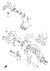 RMX250 Переключение передач