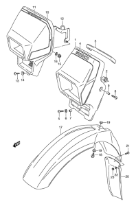 TS125 Headlamp cover  front fender