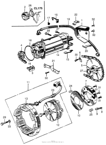 CA175 Alternator + starter motor