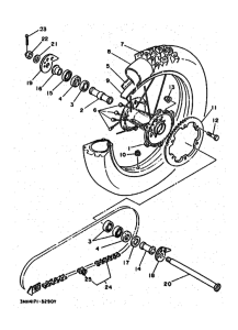 DT200R DT200RH Rear wheel complete assy