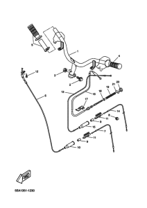 CW50RS Рулевой рычаг и кабель
