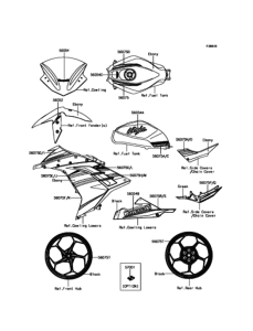 EX250 (ABS) デカール(グリーン)(MHF)