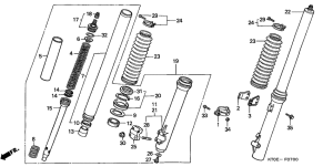 XR200R Вилка передней оси
