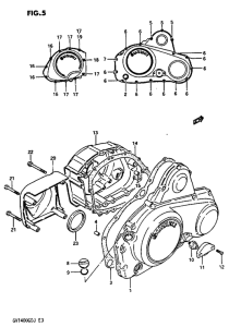 GV1400 Crankcase cover ass`y  (v